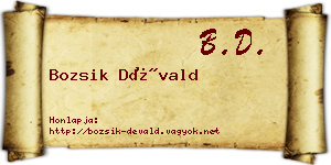 Bozsik Dévald névjegykártya
